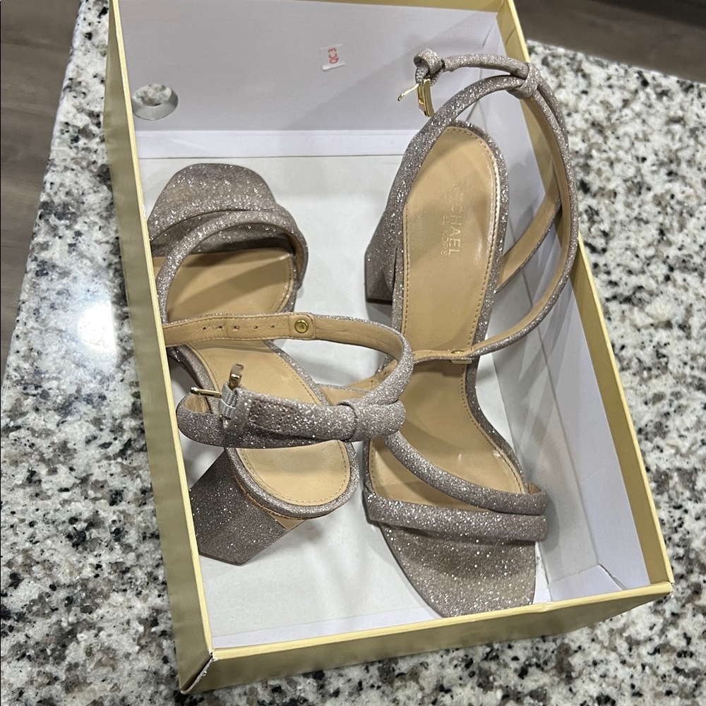 Michael Kors Glittery Silver Heels